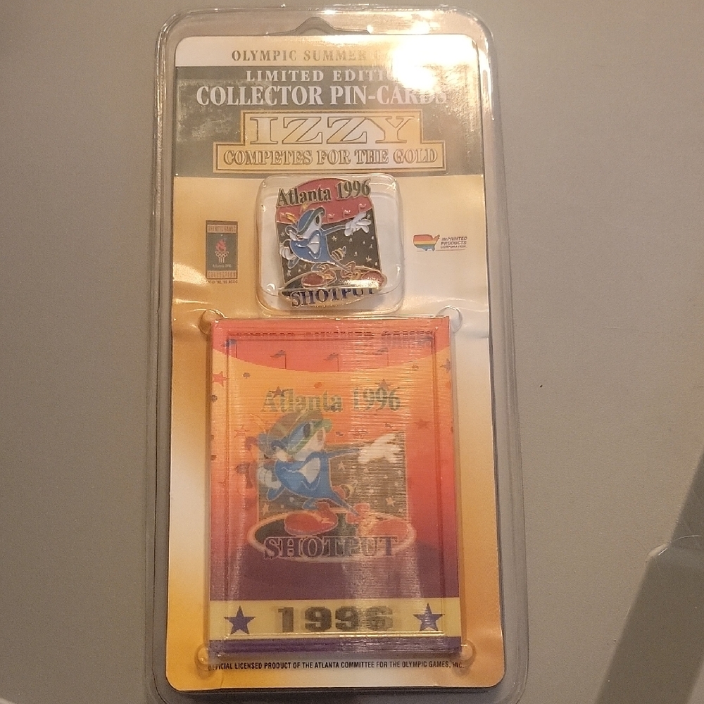 1996 Atlanta s Limited Edition Izzy Collector Pin-Card Set